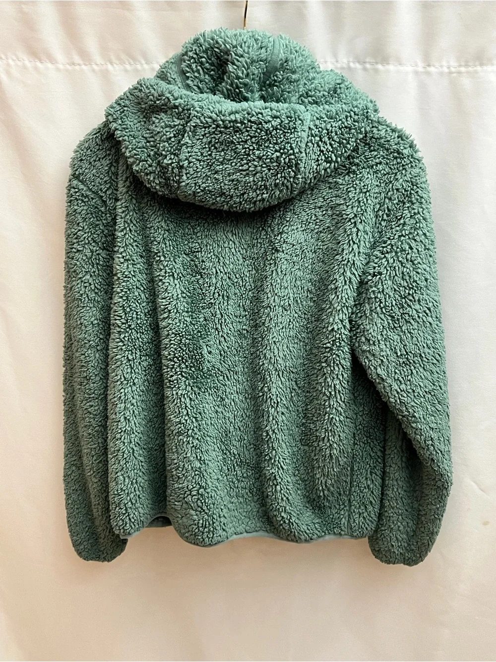 Eddie Bauer Kids Sherpa Fleece Hooded Full Zip Jacket Green L 14/16